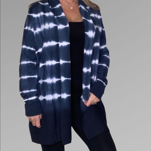 Sweaters - Tie dye cardigan navy blue size L